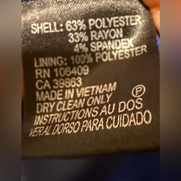 Tahari Arthur S Levine Royal Blue Cropped Blazer Jacket Size 4 Career Work - Picture 6 of 6